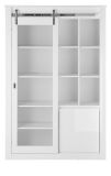 Vitrine Miami in wei� Hochglanz Vitrinenschrank 133 x 201 cm, Soft-Close