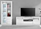 Wohnwand Miami in wei� Hochglanz Wohnkombination 2-teilig 309 x 201 cm, Soft-Close