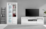 Wohnwand Miami in wei� Hochglanz Wohnkombination 2-teilig 309 x 201 cm, Soft-Close