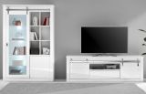 Wohnwand Miami in wei� Hochglanz Wohnkombination 2-teilig 349 x 201 cm, Soft-Close