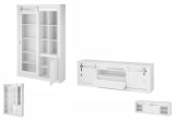 Wohnwand Miami in wei� Hochglanz Wohnkombination 2-teilig 349 x 201 cm, Soft-Close