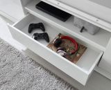Wohnwand Miami in wei� Hochglanz Wohnkombination 3-teilig 349 x 170 cm, Soft-Close