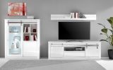 Wohnwand Miami in wei� Hochglanz Wohnkombination 3-teilig 349 x 170 cm, Soft-Close