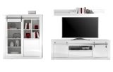 Wohnwand Miami in wei� Hochglanz Wohnkombination 3-teilig 349 x 170 cm, Soft-Close