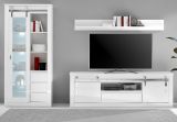 Wohnwand Miami in wei� Hochglanz Wohnkombination 3-teilig 309 x 201 cm, Soft-Close