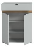 Schuhschrank Janko in grau und Evoke Eiche Flur Kommode 75 x 98 cm, Soft-Close