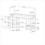 Parisot Gaming Set Meta Schwarz und Eiche Gamingtisch und Schrank inkl. LED mit Farbwechsel