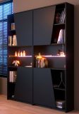 Parisot Gaming Set Meta in schwarz und Eiche Gamingtisch und Schrank inkl. LED mit Farbwechsel