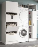 Waschmaschinenschrank Flexy in wei� Set 3-teilig 176 x 196 cm