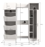 Waschmaschinenschrank Flexy in wei� Set 3-teilig 176 x 196 cm