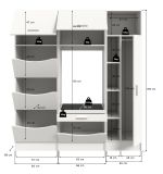 Waschmaschinenschrank Flexy in wei� Set 3-teilig 176 x 196 cm