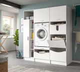 Waschmaschinenschrank Flexy in wei� Set 3-teilig 176 x 196 cm