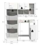 Waschmaschinenschrank Flexy in wei� Set 4-teilig 155 x 196 cm