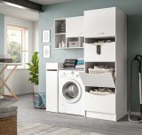 Waschmaschinenschrank Flexy in wei� Set 4-teilig 155 x 196 cm