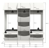 Waschmaschinenschrank Flexy in wei� Set 3-teilig 192 x 196 cm