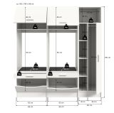 Waschmaschinenschrank Flexy in wei� Set 3-teilig 182 x 195 cm