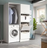 Waschmaschinenschrank Flexy in wei� Set 2-teilig 126 x 196 cm