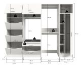 Waschmaschinenschrank Flexy in wei� Set 4-teilig 242 x 196 cm
