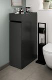 Badezimmer Kommode Flexy in grau Anstellregal mit Apothekerauszug 29 x 101 cm