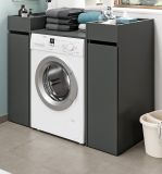 Badezimmer Kommode Flexy in grau Anstellregal mit Apothekerauszug 29 x 101 cm