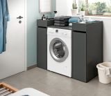 Waschmaschinenumbau Set Flexy in grau 3-teilig �berbauschrank und 2 x Anstellregal