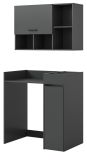 Waschmaschinenschrank Flexy in grau Set 3-teilig 95 x 195 cm