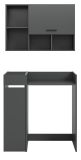 Waschmaschinenschrank Flexy in grau Set 3-teilig 95 x 195 cm