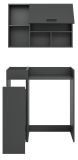 Waschmaschinenschrank Flexy in grau Set 3-teilig 95 x 195 cm