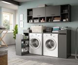 Waschmaschinenschrank Flexy in grau Set 6-teilig 190 x 195 cm
