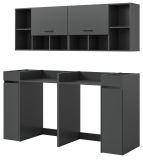 Waschmaschinenschrank Flexy in grau Set 6-teilig 190 x 195 cm