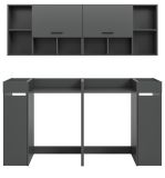 Waschmaschinenschrank Flexy in grau Set 6-teilig 190 x 195 cm