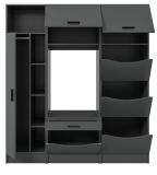 Waschmaschinenschrank Flexy in grau Set 3-teilig 176 x 196 cm