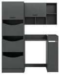 Waschmaschinenschrank Flexy in grau Set 4-teilig 155 x 196 cm