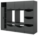 Waschmaschinenschrank Flexy in grau Set 4-teilig 242 x 196 cm