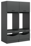 Waschmaschinenschrank Flexy in grau Set 2-teilig 132 x 195 cm
