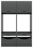 Waschmaschinenschrank Flexy in grau Set 2-teilig 132 x 195 cm
