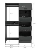 Waschmaschinenschrank Flexy in grau Set 2-teilig 126 x 196 cm