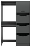 Waschmaschinenschrank Flexy in grau Set 2-teilig 126 x 196 cm