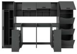 Waschmaschinenschrank Flexy in grau Set 8-teilig 300 x 196 cm