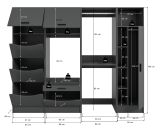 Waschmaschinenschrank Flexy in grau Set 4-teilig 242 x 196 cm