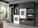 Waschmaschinenschrank Flexy in grau Set 4-teilig 242 x 196 cm