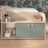 Parisot Kinder- und Jugendzimmer Matre in Eiche mit Gr�n Set 2-teilig, Stauraumbett und Kleiderschrank