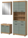 Badm�bel Set 3-teilig Shawn in Salbei und Artisan Eiche Badkombination 149 x 191 cm