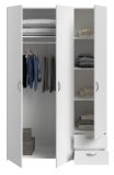 Parisot Kinder- und Jugendzimmer Shelter in wei� und Eiche Set 2-teilig mit Hochbett und Kleiderschrank