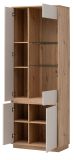 Vitrine Kiruma in Kaschmir und Artisan Eiche Vitrinenschrank 75 x 205 cm, Soft-Close