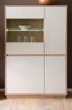 Vitrine Kiruma in Kaschmir und Artisan Eiche Highboard 75 x 144 cm, Soft-Close