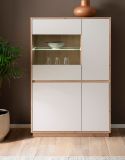 Vitrine Kiruma in Kaschmir und Artisan Eiche Highboard 75 x 144 cm, Soft-Close