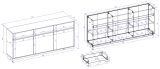 Buffet Kiruma in Kaschmir und Artisan Eiche, Buffetschrank 202 x 199 cm, Soft-Close