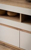TV-Lowboard Kiruma in Kaschmir und Artisan Eiche TV Unterteil 202 x 60 cm