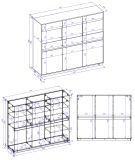 Highboard Kiruma in Kaschmir und Artisan Eiche Vitrine 164 x 138 cm, Soft-Close